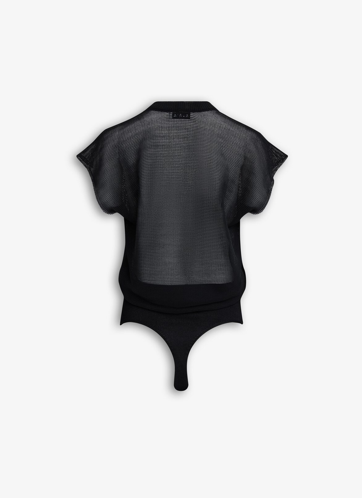 BODY-T-SHIRT AUS FLIESSENDEM STRICK ALAÏA SCHWARZ BODY-T-SHIRT AUS FLIESSENDEM STRICK